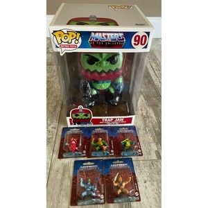 Masters of the Universe Trap Jaw 10" Jumbo Funko Pop + 5 Mini Figurines He-man